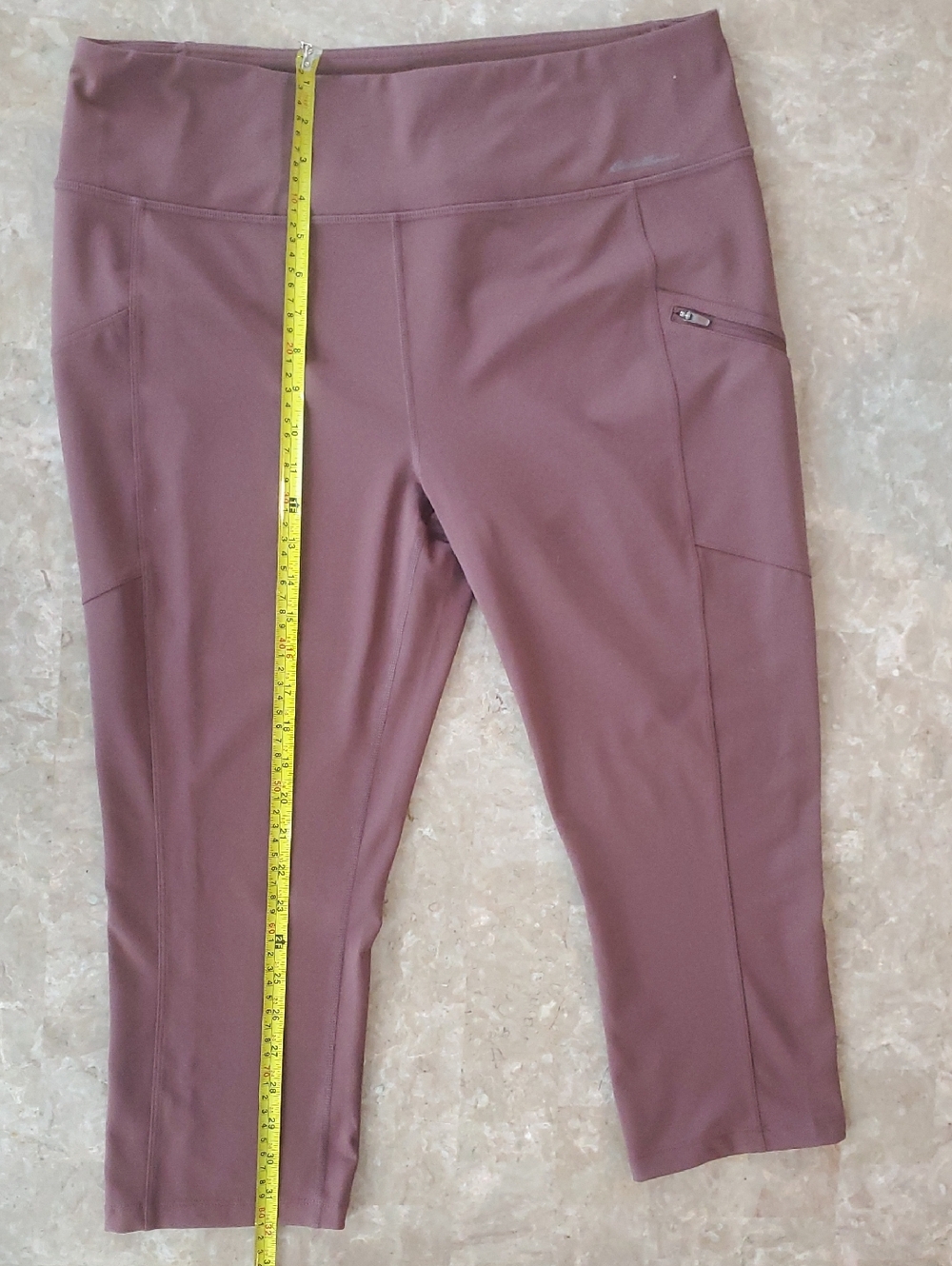 Eddie Bauer Women's Mauve/brown Crop Performance Leggings Pants XL
